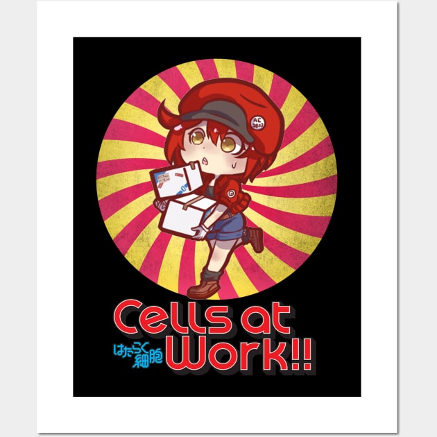 Retro Art Red Blood Cell Japanese Anime Wall Art by QuickMart